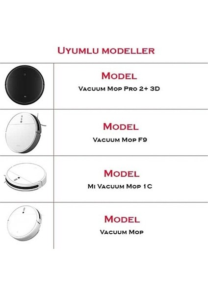 Xiaomi Mi Robot Vacuum Mop Pro 2+ 3D Global Versiyon Robot Uyumlu Set modelleri