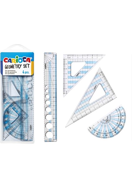 Geometrik Cetvel Seti 4 Parça (40121)