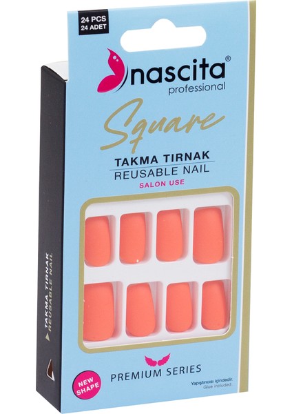 24LÜ Renkli Takma Tırnak Square - 159