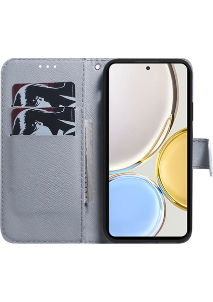 Honor X5 4g Cüzdan Stand Desen Baskı Folio Flip Pu Deri Kapak Kayış (Yurt Dışından)