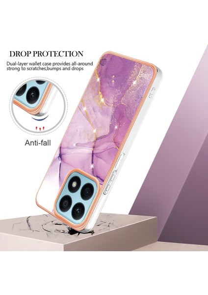 Honor X8A 4g Desen Telefon Kasası Elektrokaplama Yumuşak Tpu Telefon Kapağı (Yurt Dışından)