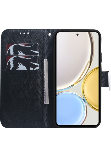 Honor X5 4g Cüzdan Stand Desen Baskı Folio Flip Pu Deri Kapak Kayış (Yurt Dışından)