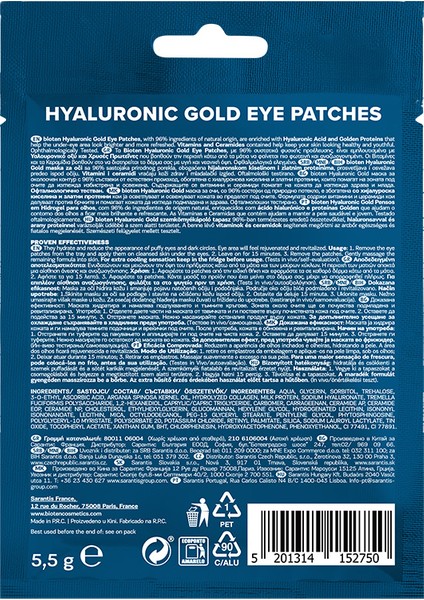 Hyaluronic Gold Göz Maskesi (Patches) 5,5 gr