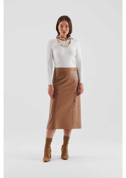 Suni Deri Midi Etek Camel K2315031_035