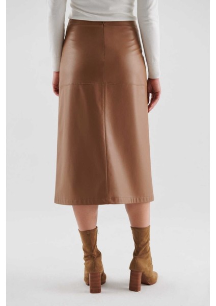 Suni Deri Midi Etek Camel K2315031_035