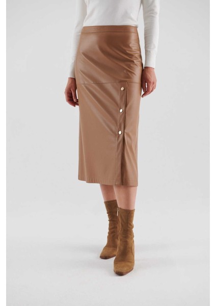 Suni Deri Midi Etek Camel K2315031_035