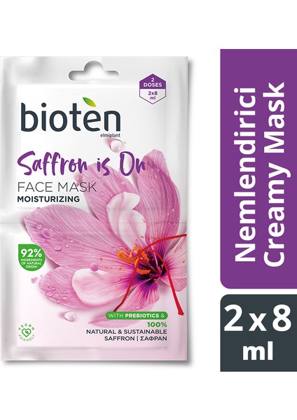 Saffron Is On Yoğun Nemlendirici Yüz Maskesi 2X8ML