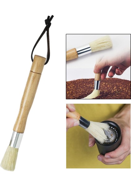 Kahve Temizleme Fırçası Doğal Kıllar Espresso Üreticisi Temizleyici Aracı Ev Kayın (Yurt Dışından)