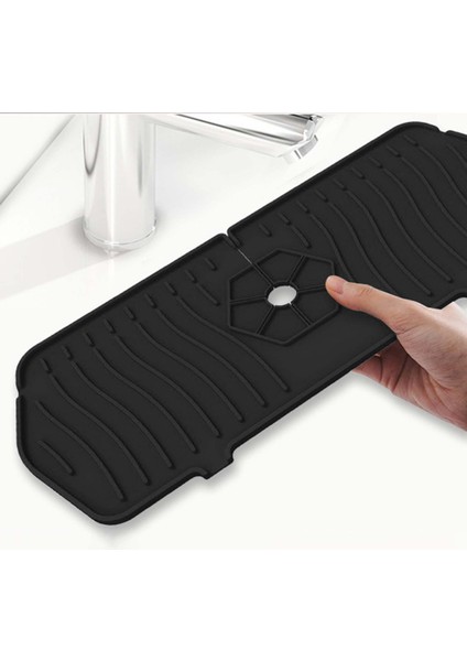 Musluk Emici Ped Lavabo Musluk Mat Mutfak Lavabo Sıçrama Mat Restoran Siyah Için (Yurt Dışından)