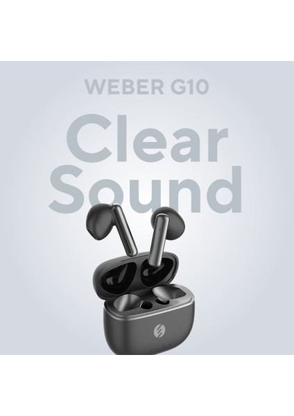 Weber G10 Siyah Dokunmatik Gerçek Kablosuz Bluetooth V5.1 Tws Mikrofonlu Kulaklık