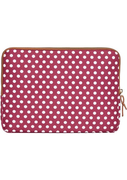 13-14 inch Burgundy Polka Dot Macbook- Laptop Çantası