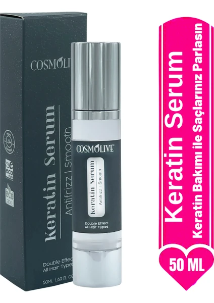 Keratin Saç Bakımı Premium Saç Serumu Onarıcı, Canlandırıcı, Yumuşatıcı 50 ml