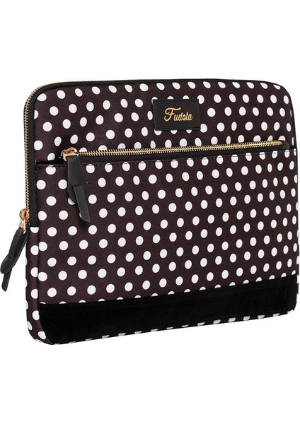 15.6 inch Black Polka Dot Macbook- Laptop Çantası