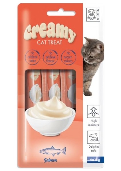 Creamy cat Treat Somon Balıklı Kedi Ödülü 4X15 gr