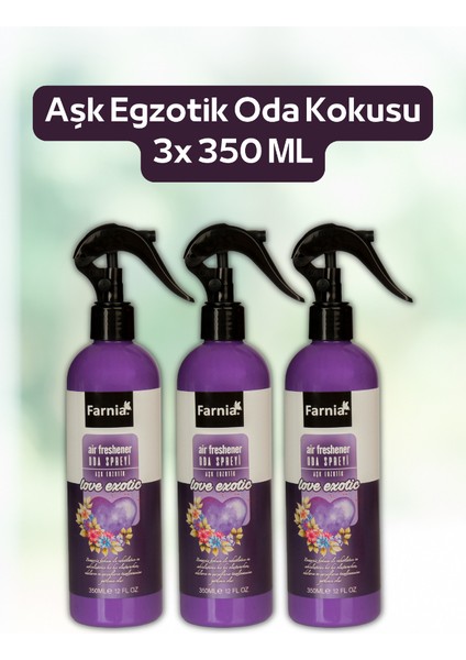 Aşk Egzotik Oda Spreyi 350 ml Love Exotic 3 Adet