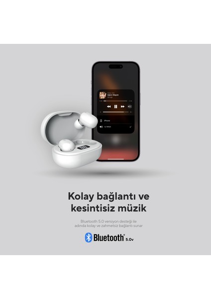 SL-TWS05 Beyaz Mobil Telefon Uyumlu Bluetooth TWS Mikrofonlu Kulaklık indirimleri