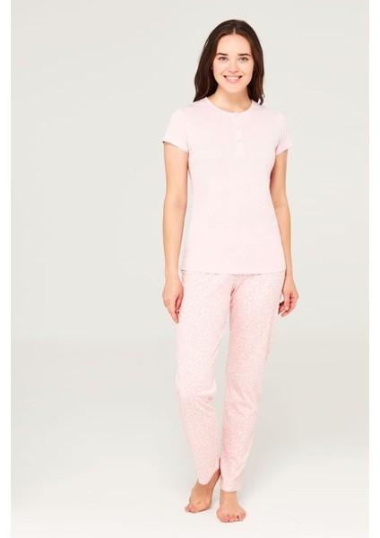 3691 Kadın 3 Düğmeli Pijama Takım