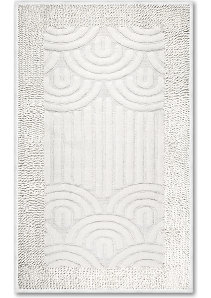 Gökkuşağı Doğal Pamuklu 2'li Banyo Kilim Seti 60X100+50X60 cm - Beyaz fiyatları