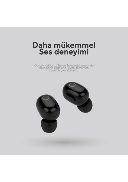 SL-TWS05 Siyah Mobil Telefon Uyumlu Bluetooth TWS Mikrofonlu Kulaklık