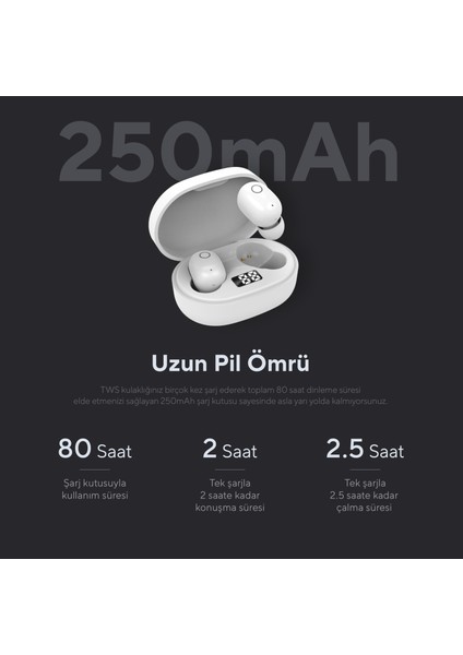 SL-TWS05 Beyaz Mobil Telefon Uyumlu Bluetooth TWS Mikrofonlu Kulaklık fırsatları