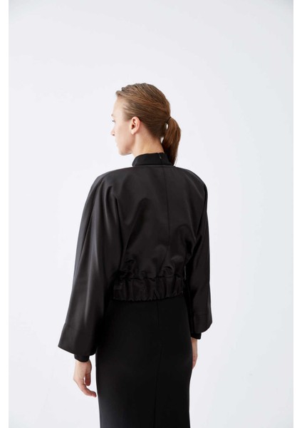 Beli Lastikli Bomber Kadın Ceket Siyah K2216504_001 fiyatları