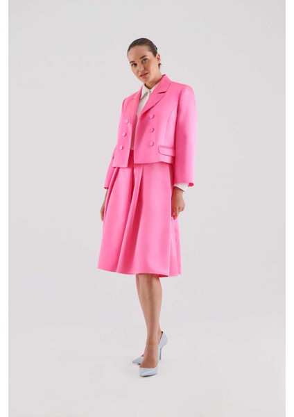 Düğmeli Kadın Ceket Pembe K2316064_038 modelleri