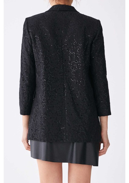 Pul İşlemeli Kadın Ceket Siyah K1916014_001 indirimleri