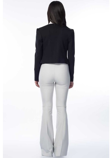 Fırfır Detaylı Kadın Ceket Siyah K1416008_001 indirimleri