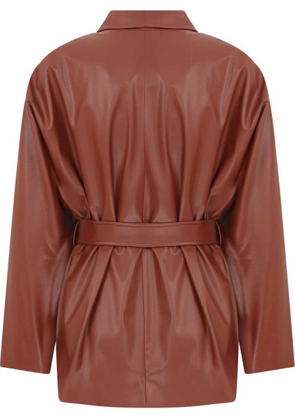 Kemerli Kadın Ceket Kiremit K2316039_016