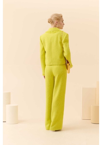 Üç Düğmeli Tüvit Kadın Ceket Yeşil Y2316005_012 fiyatları