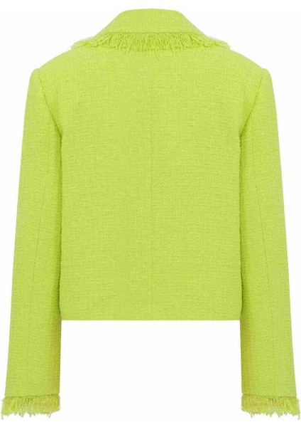 Üç Düğmeli Tüvit Kadın Ceket Yeşil Y2316005_012 indirimleri