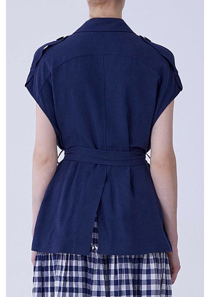 Cep Detaylı Kemerli Kadın Yelek Lacivert Y2117002_015 fiyatları