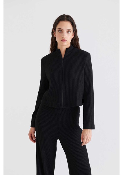 Fitilli Kadın Ceket Siyah K2316071_001