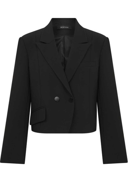 Çift Düğmeli Kadın Ceket Siyah k2316051_001 fırsatları