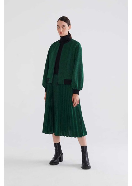 Fermuarlı Bomber Kadın Mont Yeşil K2317522_012 fiyatları