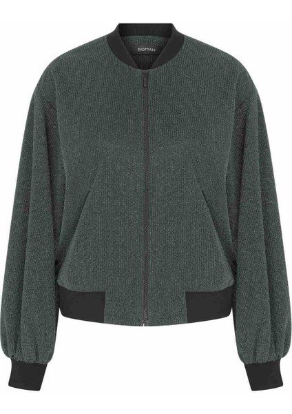 Fermuarlı Bomber Kadın Mont Yeşil K2317522_012 modelleri