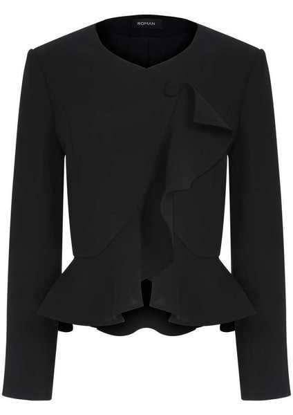 Volanlı Kadın Ceket Siyah Y2316028_001 fırsatları