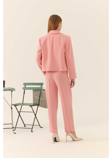 Tek Düğmeli İpek Krep Ceket Pembe y2316021_038 fiyatları