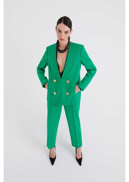 Gold Düğmeli Ceket Yeşil K2336003_012 modelleri