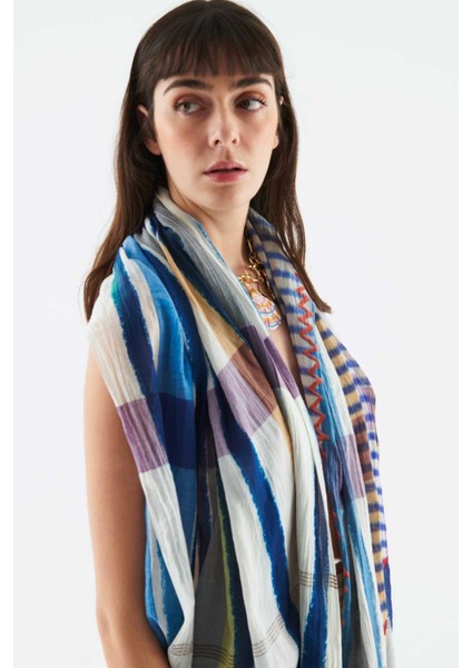 Kareli Renkli Desenli Şal Standart Renk Y2284102_089