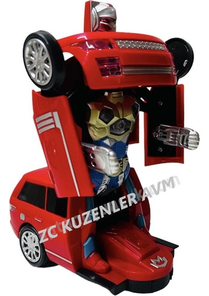 Transformers Çarp Dön Pilli Otomatik Robota Dönüşen Togg Sesli Jip Oyuncak 24CM Range Rover