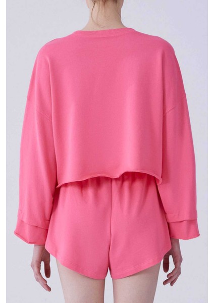 Desenli Crop Sweatshirt Pembe Y2154215_038 fiyatları