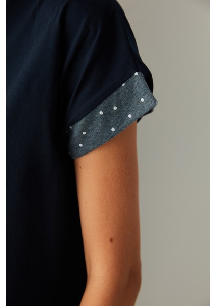 Mavi Tişört Pijama Üstü