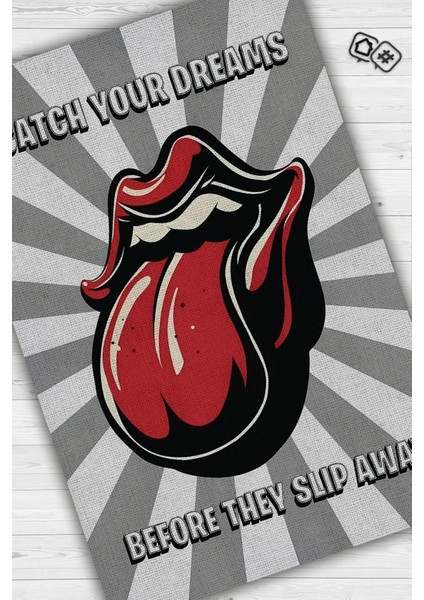 The Rolling Stones Çok Renkli Müzisyen Halısı Dokuma Geometrik Hediyelik Müzik Sever Halısı fiyatları