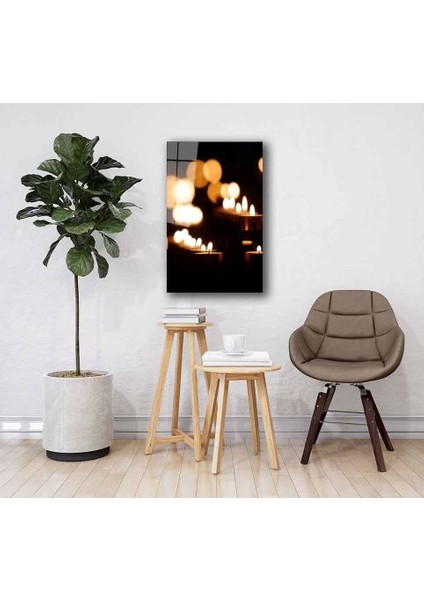 Mum Kandil Cam Tablo 110X70 Renkli
