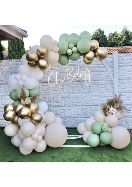 Krom Altın Beyaz Küf Yeşili Balon Zinciri 100 Adet