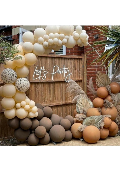 Pastel Beyazkaramel ve Somon Rengi Balon Zinciri 50 Adet