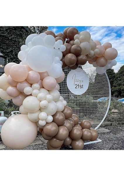 Pastel Çikolata Kahve Tonlar Zincir Balon Seti modelleri