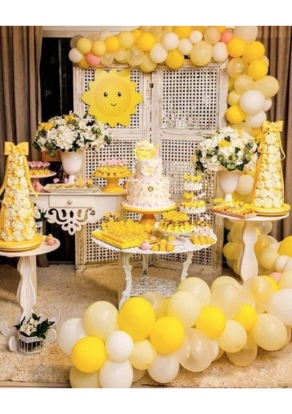 Yaz Parti Konsept 100 Adet Metalik Balon ve Balon Zinciri Doğum Günü Parti
