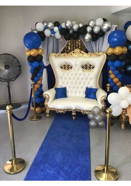 100 Adet Balon ve Balon Zinciri Lacivert Gümş Siyah Gold Balon ve Zinciri Sünnet Düğünü Balon